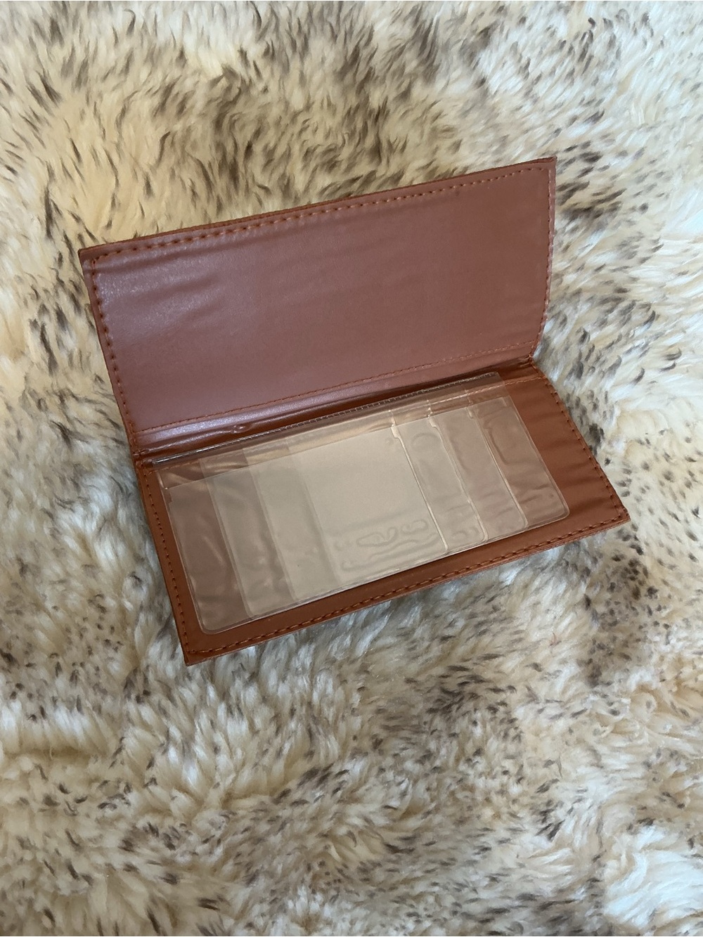 Leather Clutch Wallet in Brown with Paisley Flap - Picture 3 of 7